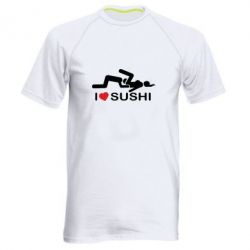 Мужская футболка для спорта I love sushi - PrintSalon