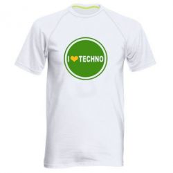 Чоловіча футболка для спорту I love techno music - PrintSalon