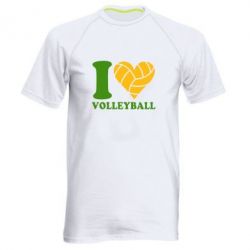 Мужская футболка для спорта I love volleyball - PrintSalon