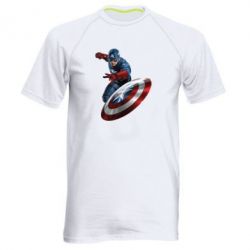 Мужская футболка для спорта Капитан Америка - PrintSalon