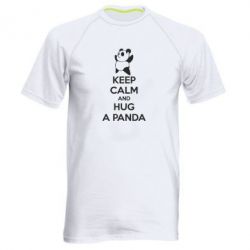 Мужская футболка для спорта KEEP CALM and HUG A PANDA - PrintSalon