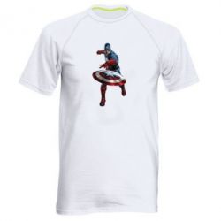 Мужская футболка для спорта Кэп - PrintSalon