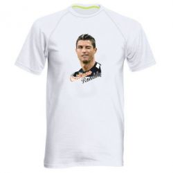 Мужская футболка для спорта Криштиану Роналду, полигональный портрет - PrintSalon