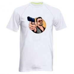 Мужская футболка для спорта Лебовски с пушкой - PrintSalon