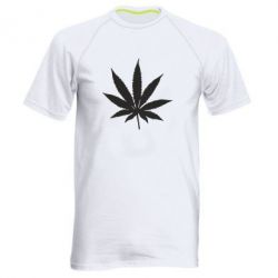 Мужская футболка для спорта Листик марихуаны - PrintSalon