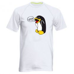 Мужская футболка для спорта Пингвин Линукс - PrintSalon