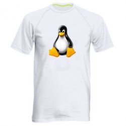 Мужская футболка для спорта Пингвин Linux - PrintSalon