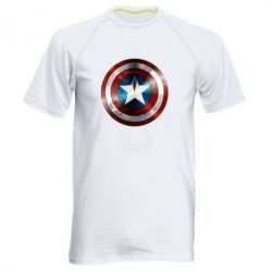 Мужская футболка для спорта Потертый щит - PrintSalon