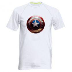 Чоловіча футболка для спорту Потрісканий щит Капітана Америка - PrintSalon