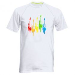Мужская футболка для спорта Разноцветные гитары - PrintSalon
