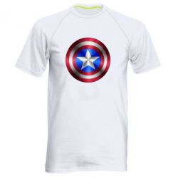 Мужская футболка для спорта Щит Капитана Америка - PrintSalon