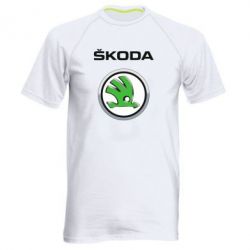 Мужская футболка для спорта Skoda Logo 3D - PrintSalon