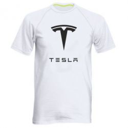 Мужская футболка для спорта Tesla Logo - PrintSalon