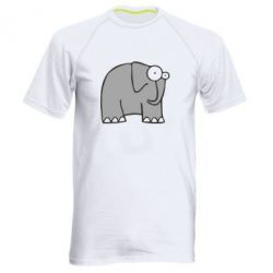 Мужская футболка для спорта удивленный слон - PrintSalon