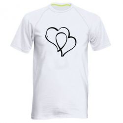 Мужская футболка для спорта Влюбленные сердца - PrintSalon