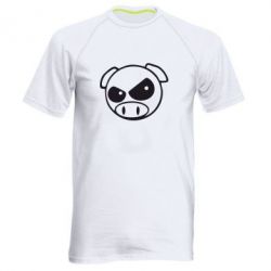 Мужская футболка для спорта Злая свинка - PrintSalon