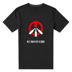 Мужская футболка премиум All you need is love (Коктейль Молотова) - PrintSalon