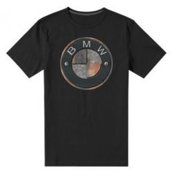 Мужская футболка премиум BMW Steel Logo - PrintSalon