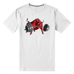 Мужская футболка премиум Bull with a barbell - PrintSalon