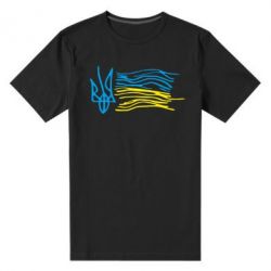 Мужская футболка премиум Детский рисунок флаг Украины - PrintSalon
