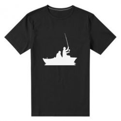 Мужская футболка премиум Два рыбака на лодке