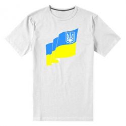 Мужская футболка премиум Флаг Украины с Гербом - PrintSalon