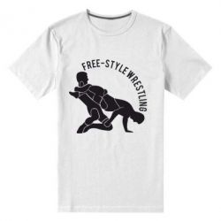 Мужская футболка премиум Free-style wrestling - PrintSalon