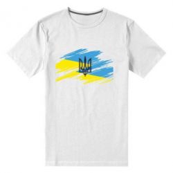 Чоловіча преміум футболка Герб на прапорі надає рваній - PrintSalon