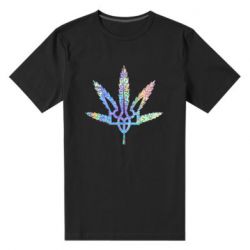 Чоловіча стрейчева футболка Герб України Каннабис Голограма - PrintSalon