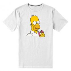 Мужская футболка премиум Гомер любит пончики - PrintSalon
