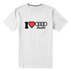 Мужская футболка премиум I love audi - PrintSalon