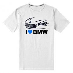 Мужская футболка премиум I love BMW 2 - PrintSalon