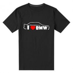 Мужская футболка премиум I love BMW - PrintSalon