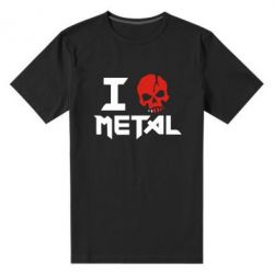 Мужская футболка премиум I love metal - PrintSalon