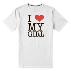 Мужская футболка премиум I love my girl - PrintSalon