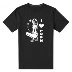 Мужская футболка премиум I love Porn - PrintSalon