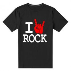 Мужская футболка премиум I love rock - PrintSalon
