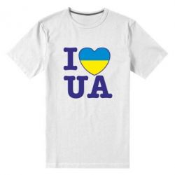 Мужская футболка премиум I love UA - PrintSalon