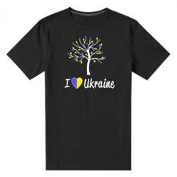 Мужская футболка премиум I love Ukraine дерево - PrintSalon