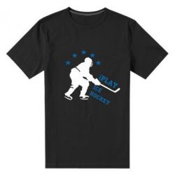 Мужская футболка премиум I play hockey - PrintSalon