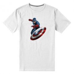 Мужская футболка премиум Капитан Америка - PrintSalon