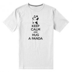 Мужская футболка премиум KEEP CALM and HUG A PANDA - PrintSalon