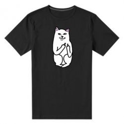 Мужская футболка премиум Кот с факом - PrintSalon