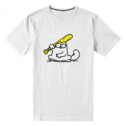 Мужская футболка премиум Кот Саймона с битой