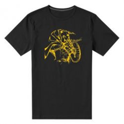 Мужская футболка премиум Козак з щитом - PrintSalon