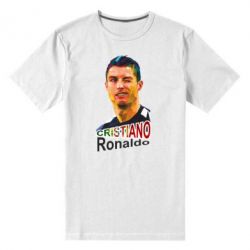 Мужская футболка премиум Криштиану Роналду, полигональный портрет - PrintSalon