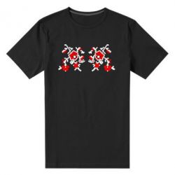 Мужская футболка премиум Квітковий орнамент - PrintSalon