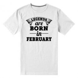Мужская футболка премиум Legends are born in February - PrintSalon