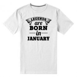 Мужская футболка премиум Legends are born in January - PrintSalon