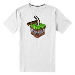 Чоловіча преміум футболка Minecraft Logo Сube - PrintSalon
